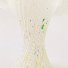 Load image into Gallery viewer, White Frosted with Confetti Ruffled Vase

