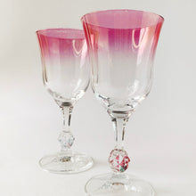 Load image into Gallery viewer, Set of 3 Pink Gradient Iridescent Wine Glasses
